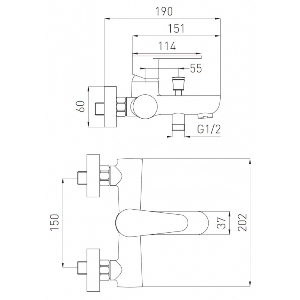 Схема Ferro Algeo набор смесителей для ванны BAG2+BAG1+N340
